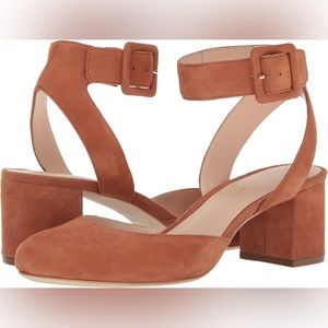 LOEFFLER RANDALL Suede Leather Tan Mary Jane Ankle Pumps Size 10 w/ Dust Bag